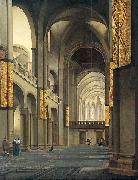 The nave and choir of the Mariakerk in Utrecht, seen from the west. Pieter Jansz. Saenredam